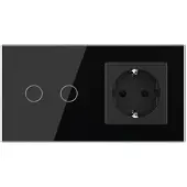 Livolo | Zwart | 2+SR | Aan/Uit | Slimme schakelaar met