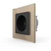 Livolo Wandcontactdoos | Goud/Zwart | Stopcontact | Bekijk hier! | .nl