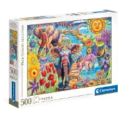 Clementoni CLE puzzel 500 stukjes, hoge kwaliteit, thema: Carnaval van de olifanten, artikelnummer: 35572