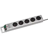 Brennenstuhl Super-Solid-Line stekkerdoos 5-voudig zilver 2,5m H05VV-F 3G1,5 *FR*