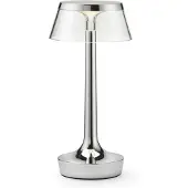 Flos Bon Jour Unplugged Tafellamp Draagbaar Chroom - Draagbare lampen Aluminium Chrome - F1040057