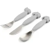 Done by Deer Deer Friends Easy-grip bestekset 3-delig Grey