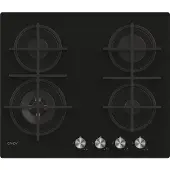 Candy CDK6GF4WEKB, Zwart, Inbouwmodel, 59,5 cm, Gas, Gehard glas, 4 zones