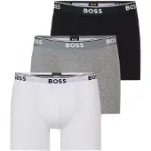 BOSS Boxershorts 'Power' grijs gemêleerd / zwart / wit