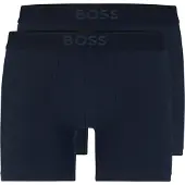 BOSS Heren Pack 2 Boxershorts UltraSoft navy (S), Homewear, Modaal, Marineblauw 50475677