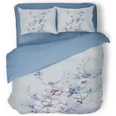 Eleganzzz Dekbedovertrek Micropercal Spring Dreams - blue 200x200/220cm