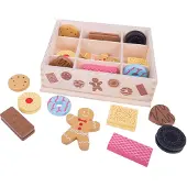Bigjigs houten kistje met koekjes