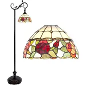 LumiLamp Tiffany vloerlamp 40x27x152 cm glas bloemen staande lamp