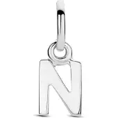 The Jewelry Collection Zilver Gerhodineerde Hanger letter N 1333754