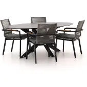 Bellagio + 10% kassakorting | Marudo/Furato ellips 200cm dining tuinset 5-delig stapelbaar