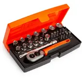 Bahco SL25 Ratel Doppen/ Bitset - 25 Delig - 1/4"