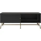 DOMUS Nova-Salontafel - Schuifdeur - Zwart MDF