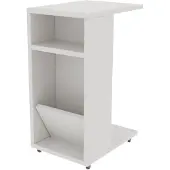 Hannah Home Bijzettafel | 18mm Dik | 30x63x40cm | Verrijdbare poten | Wit