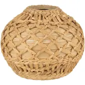 J-Line vaas rieten bamboe naturel small 25.5x25.5x22cm