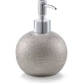 Zeller Zeeppompje/dispenser - keramiek - zilver glitter - 14 cm