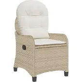 vidaXL Ligbed, beige, polyrotan
