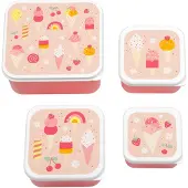 A Little Lovely Company Broodtrommel Set - 4 stk - IJsroom - - OneSize - Broodtrommels