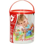 Classic World Houten Blokken Stad, 120dlg. Afmeting artikel: 64 x 43 x 15,5 cm