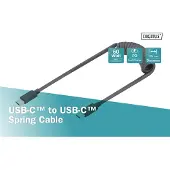 Digitus AK-300431-006-S USB-C Adapter [1x USB-C - 1x USB-C] Zwart Spiraalkabel 1 m