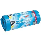 Papstar Vuilniszakken 240 l Blauw 60 micron 15 Stuks