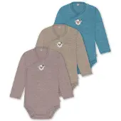 Normani Rompertje/body chamois / cyaan blauw / pastelrood