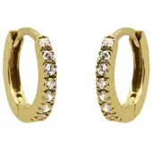 Karma Oorringen Plain Hoops Round Zirconia 13 mm Goud