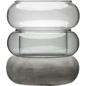 Muurla Bagel vaas/waxinelichtjeshouder 22 cm Grijs