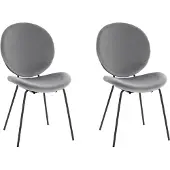 DOMUS Clive-Stoel - Set van 2 - Grijs Velours