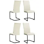 Loft 24 Sia-Eetkamerstoel - Crème Fluweel - Set van 4