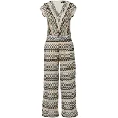 Comma Jumpsuit beige / camel / zwart / wit