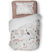 Eleganzzz Kinder Dekbedovertrek Micropercal Animal Crackers - white 140x220/240cm