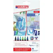Edding 4200 porselein-penseelstiften cool 6 stuks (1 - 4mm penseelpunt)