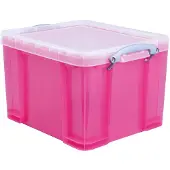 Really Useful Boxes Really Useful Box opbergdoos 35 liter, transparant, helroze