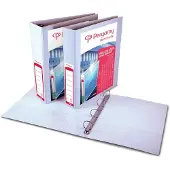 Pergamy personaliseerbare ringmap, ft A4, 2 pochettes, 3 insteektassen, 4 D-ringen van 50 mm, wit - 2 stuks