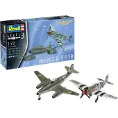 Revell Modelbouwpakket Vliegtuigen - 03711 Combat Set Messerschmitt Me262 - P-51B Mustang Plastic - 1:72 - Modelbouw