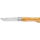 Opinel No. 09, 002426, Satin Stainless Steel, Olive Wood zakmes