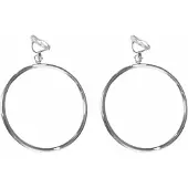 Charme Bijoux Clip oorbellen zilverkleur 4 cm