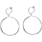 Charme Bijoux Klem oorbellen 4 cm zilverkleur