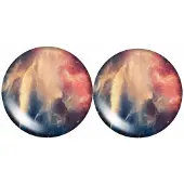 Charme Bijoux Clip oorbellen flame oceaan 2 cm blauw geel