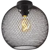 QAZQA Moderne plafondlamp zwart 30 cm - Mesh Ball