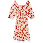 Vero Moda Jurk 'VMDicthe' vuurrood / offwhite