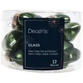Kaemingk Decoris Ster Glas Glans-Mat Dennengroen 2x4.5x4cm