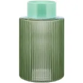 REMEMBER - Glazenvaas 'Groove' - Groen - Glas - Geribbeld