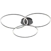 JUST LIGHT Plafondlamp Ivanka 3-rings zwart