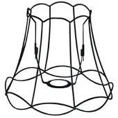 QAZQA Metalen lampenkap zwart 25/21 - Granny Frame