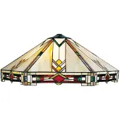 LumiLamp Lampenkap tiffany Ø 58x23 cm rood glas driehoek glazen lampenkap