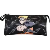 KARACTERMANIA Naruto Shippuden Triple Pocket Pencil Case Uzumaki Zwart Man