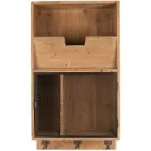 Clayre & Eef Wandrek 71 cm zwart hout metaal muurrek