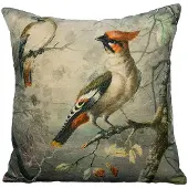 Mars & More kussen fluweel charming kuifvogel 45x45cm