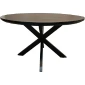 LivingFurn eetkamertafel jesper round black 130x130x76 cm mangohout